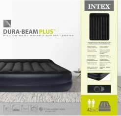 Intex Luchtbed - 2-Persoons - 152 X 203 X 42 Cm - Blauw - Met Pomp + Hoeslaken Wit + Reparatieset -Campingwinkel 1200x1150 10