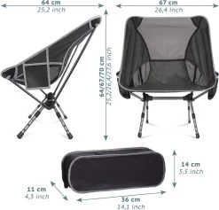 Smartpeas Campingstoel Van Stevig 600D Polyester En Aluminium - Lichtgewicht En Opvouwbaar - Camping Gadget Inclusief Zijzakken +Plus: Strandmat & Draagtas -Campingwinkel 1200x1150 2