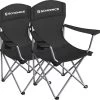 MIRA Home - Campingstoel Set Van 2 Inklapbaar - Klapstoel Met Robuust Frame - Met Flessenhouder - 76 X 51.5 X 95.5 Cm - Zwart