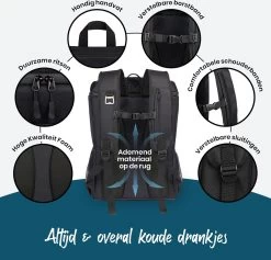 Sunflake Koelrugzak Groot - Lunchtas - Koeltas Backpack Voor Dames & Heren - Zwart 13 Sunflake Koelrugzak Groot - Lunchtas - Koeltas Backpack Voor Dames & Heren - Zwart -Campingwinkel 1200x1153 6