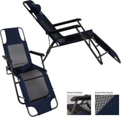 Ligstoel 180x60cm - Opvouwbaar Campingstoel Ligbed Strandstoel Tuinstoel Vouwligstoel Blauw -Campingwinkel 1200x1168 4