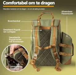 Cabinmax Koeltas - Koelrugzak - Picknick - Picknicktas Met Flessenhouder - Koelrugtas 24L - Olive Green 11 Cabinmax Koeltas - Koelrugzak - Picknick - Picknicktas Met Flessenhouder - Koelrugtas 24L - Olive Green -Campingwinkel 1200x1169 2