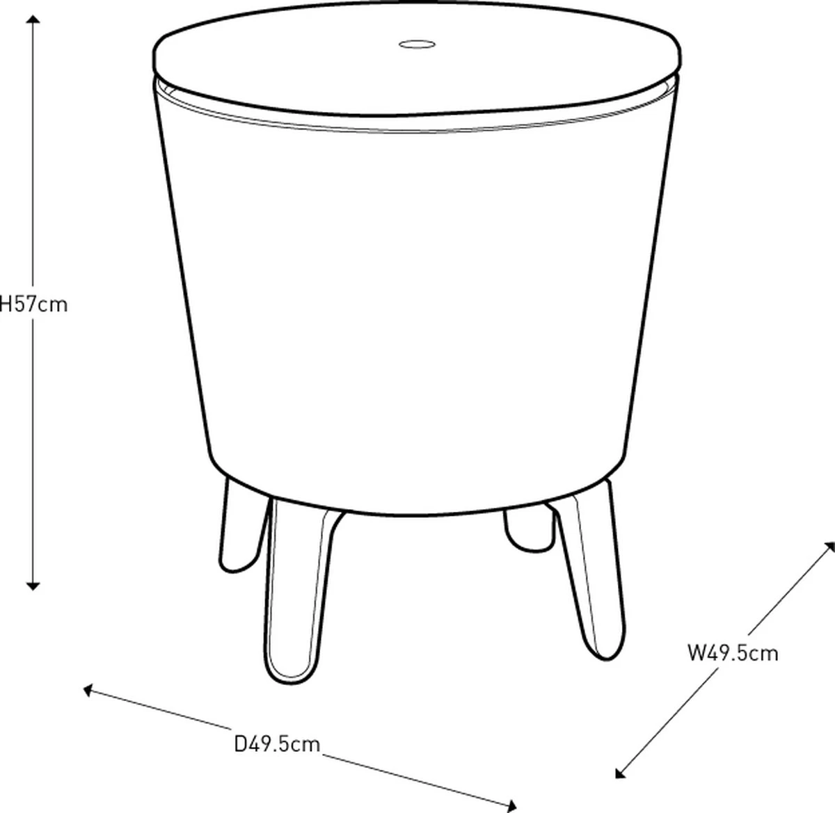 Keter Cool Bar - 3-in-1 - 49.5x49.5x84.5 Cm - Blauw 6 Keter Cool Bar - 3-in-1 - 49.5x49.5x84.5 Cm - Blauw - Afbeelding 6