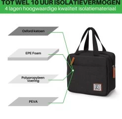 Brisby 4 Laags Geïsoleerde Koeltas - Lunchtas 4 Liter - Zwart -Campingwinkel 1200x1170 14