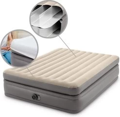Intex Prime Comfort - Luchtbed - 2-Persoons - 152x203x51 Cm (BxLxH) - Grijs - Met Ingebouwde Motorpomp -Campingwinkel 1200x1170 4