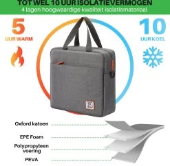 Brisby 4 Laags Geïsoleerde Koeltas - Lunchtas 7 Liter - Donkergrijs -Campingwinkel 1200x1178 13