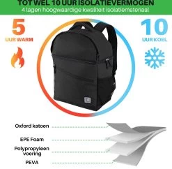 Brisby 4 Laags Geïsoleerde Koeltas Rugzak - 25 Liter - Met Handige Vakken Voor Bestek En Essentials - Waterafstotend Materiaal - Zwart -Campingwinkel 1200x1178 14