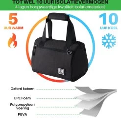 Brisby 4 Laags Geïsoleerde Koeltas - Lunchtas 10 Liter - Zwart -Campingwinkel 1200x1178 15