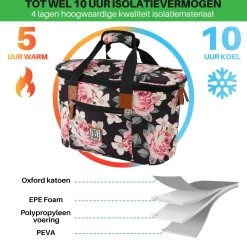 Brisby 4 Laags Geïsoleerde Koeltas - Boodschappentas 21 Liter - Bloemetjes 18 Brisby 4 Laags Geïsoleerde Koeltas - Boodschappentas 21 Liter - Bloemetjes -Campingwinkel 1200x1178 21