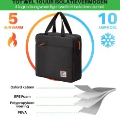Brisby 4 Laags Geïsoleerde Koeltas - Lunchtas 7 Liter - Zwart -Campingwinkel 1200x1178 22