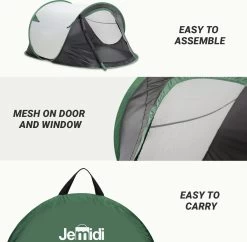 JEMIDI Tweepersoons Pop-up Tent - Opgooitent, Werptent Voor 2 Personen - Ideaal Als Festivaltent Of Kampeertent - Verschillende Kleuren 25 JEMIDI Tweepersoons Pop-up Tent - Opgooitent, Werptent Voor 2 Personen - Ideaal Als Festivaltent Of Kampeertent - Verschillende Kleuren -Campingwinkel 1200x1178