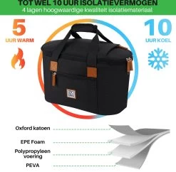 Brisby 4 Laags Geïsoleerde Koeltas - Boodschappentas 21 Liter - Zwart -Campingwinkel 1200x1178 25