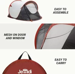 JEMIDI Tweepersoons Pop-up Tent - Opgooitent, Werptent Voor 2 Personen - Ideaal Als Festivaltent Of Kampeertent - Verschillende Kleuren 12 JEMIDI Tweepersoons Pop-up Tent - Opgooitent, Werptent Voor 2 Personen - Ideaal Als Festivaltent Of Kampeertent - Verschillende Kleuren -Campingwinkel 1200x1179