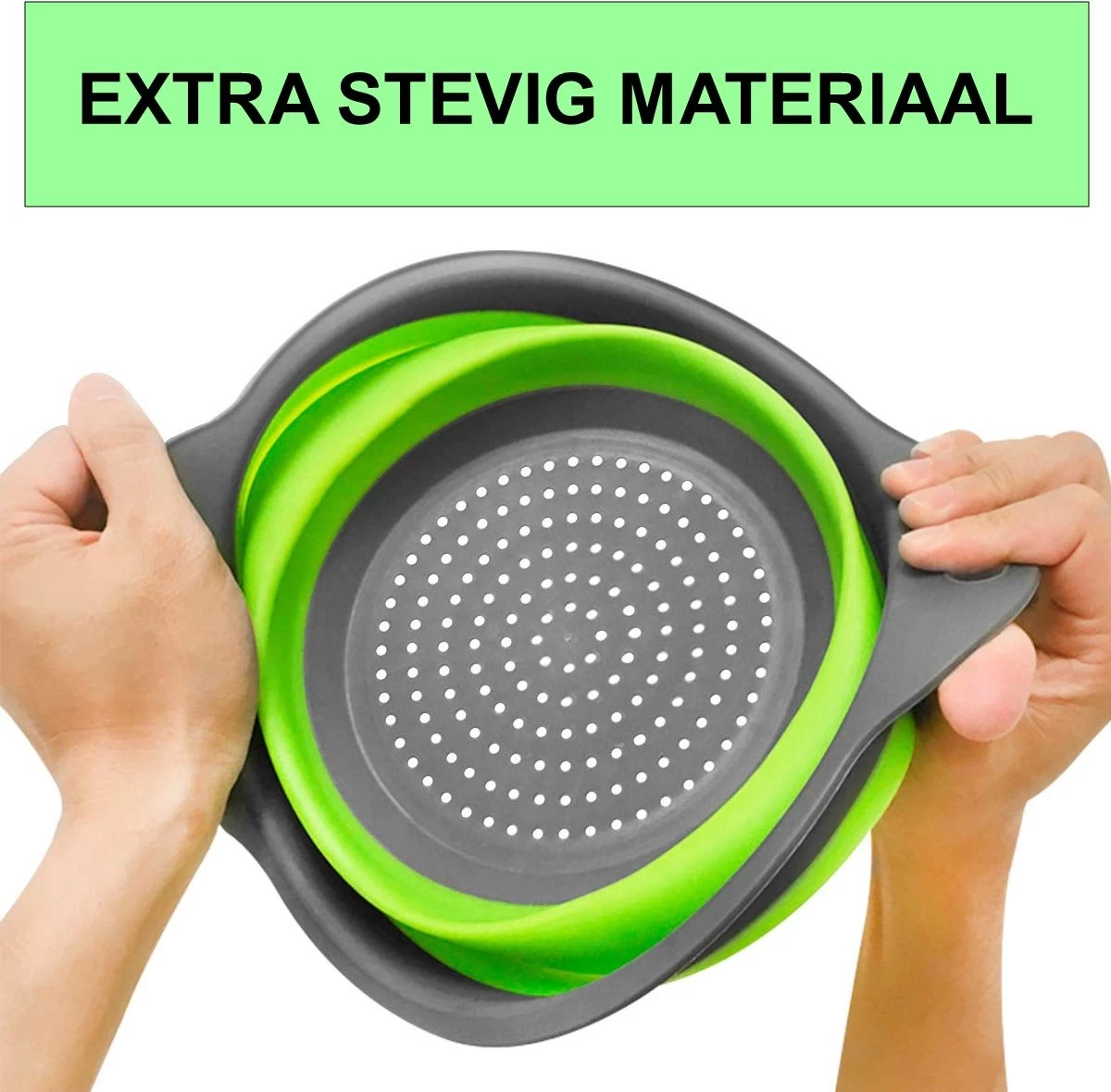 Merkloos Inklapbare Vergiet - Opvouwbaar - Groot - Blauw - Siliconen 4 Merkloos Inklapbare Vergiet - Opvouwbaar - Groot - Blauw - Siliconen - Afbeelding 4