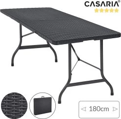 Casaria Tuintafel Opvouwbaar – Met Draaggreep 180x75 Cm – Zwart 13 Casaria Tuintafel Opvouwbaar – Met Draaggreep 180x75 Cm – Zwart -Campingwinkel 1200x1180 5