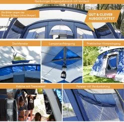 Skandika Nimbus Sleeper 12 Tent – Koepeltenten – 12 Persoons Familietent - Campingtent – Muggengaas – Sleeper Technology (3 Extra Donkere Slaapcabines) – 760 X 630 X 215 Cm (LxBxH) – 5000 Mm Waterkolom – Camping, Tuin – Kamperen – Blauw/wit 13 Skandika Nimbus Sleeper 12 Tent – Koepeltenten – 12 Persoons Familietent - Campingtent – Muggengaas – Sleeper Technology (3 Extra Donkere Slaapcabines) – 760 X 630 X 215 Cm (LxBxH) – 5000 Mm Waterkolom – Camping, Tuin – Kamperen – Blauw/wit -Campingwinkel 1200x1182 2