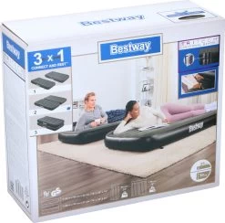 Bestway 3-in-1 Luchtbed - Connect - Zwart - 188x99cm - PVC/Polyester - Single, Double Single En Twin Opblaasbed - Tritech Materiaal - I-Beam Constructie -Campingwinkel 1200x1184 8