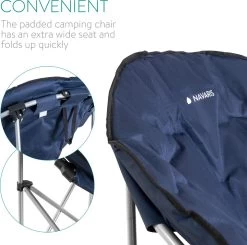 Navaris Klapstoel Met Draagtas - Campingstoel - Draagbare Stoel Voor Kamperen, Festivals En Vissen - Strandstoel - Inklapbaar - Donkerblauw -Campingwinkel 1200x1188