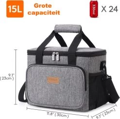 Lunchtas - Koeltas Voor Dames En Heren - Cool Bag - 4 Laags Geïsoleerde Koeltas - Kleine Cooler - Lunch Box - Lunchtas 15 Liter -Campingwinkel 1200x1189 13