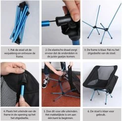 Lopoleis® Campingstoel – Campingstoel Opvouwbaar – Visstoel – Vouwstoel – Strandstoel – Inklapbaar – Lichtgewicht – Outdoor Stoel - Hoge Rugleuning -Campingwinkel 1200x1190 6
