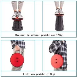 Kampeerkruk - Uitschuifbare Kruk - Rood/Zwart- Tot 120 Kg - Travel Stool - Opvouwbare Campingkruk - Inklapbaar Krukje - Telescopische Kruk - Camping - Outdoor -Campingwinkel 1200x1198 12