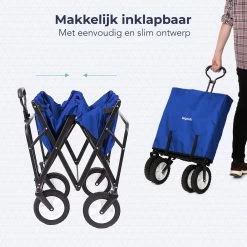 LifeGoods Bolderkar - Opvouwbaar - Draaibare Wielen - 2 Standen - 70KG Draagkracht - Blauw -Campingwinkel 1200x1200 1014