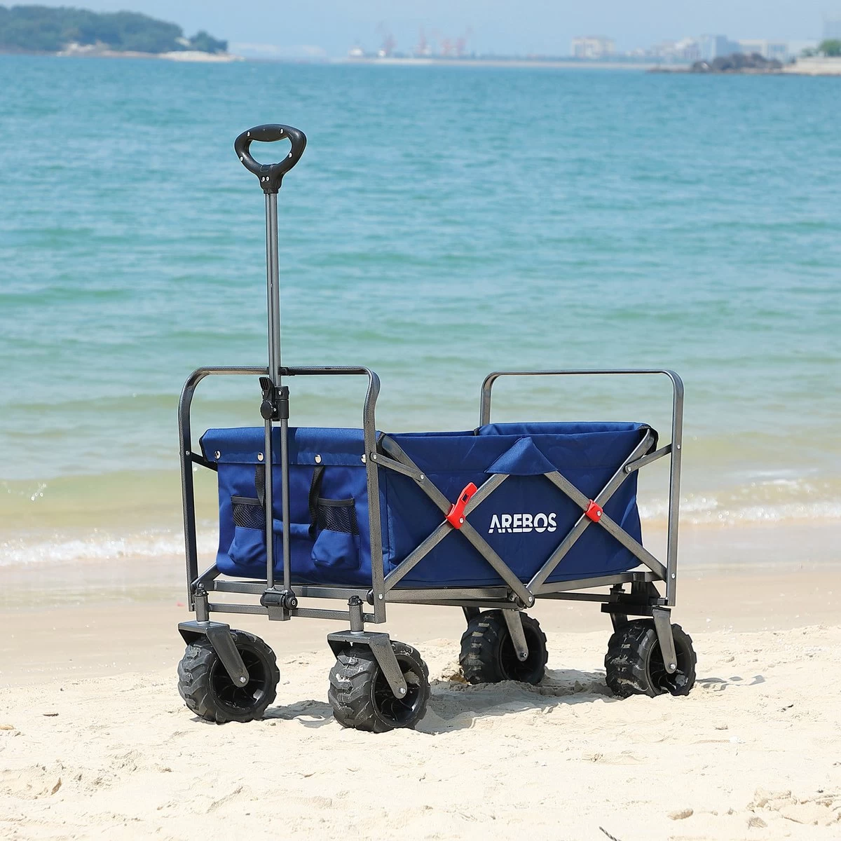 AREBOS Handkar | Transportwagen | Apparatuurwagen | Opvouwbaar | Blauw 4 AREBOS Handkar | Transportwagen | Apparatuurwagen | Opvouwbaar | Blauw - Afbeelding 4