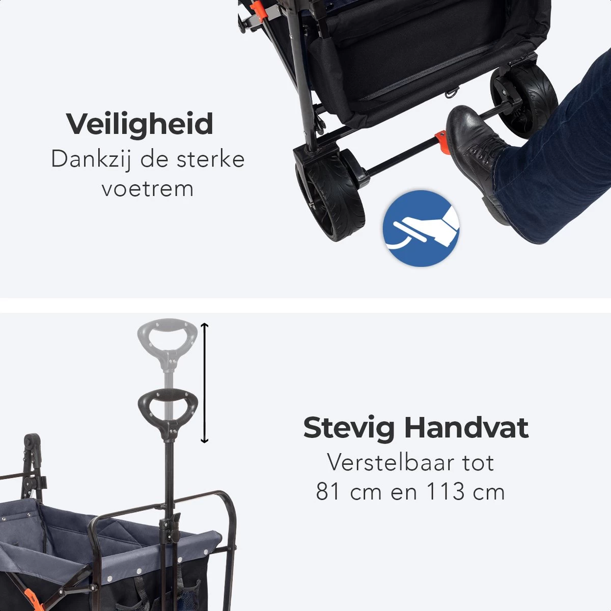 LifeGoods Bolderkar - Opvouwbaar - Tot 120KG - 103L - Extra Draagtas En Duwstang - Wasbaar Polyester - 98x45cm - Zwart/Grijs 10 LifeGoods Bolderkar - Opvouwbaar - Tot 120KG - 103L - Extra Draagtas En Duwstang - Wasbaar Polyester - 98x45cm - Zwart/Grijs - Afbeelding 10