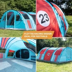 Skandika Gotland Tunneltent Voor 6 Personen, Grote Familietent In Racing-design, Ingenaaide Tentbodem, Waterdicht, 5000 Mm Waterkolom, Slaapcabine Met Scheidingswand, Muggennet (let Op, Komt Met Kleurfouten) -Campingwinkel 1200x1200 105