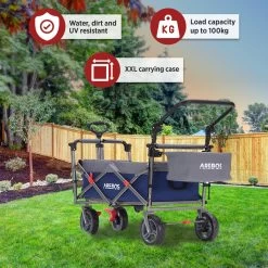 AREBOS Premium Steekwagen Met Dak Opvouwbare Tuinkar Handkar Bolderkar Blauw / Grijs -Campingwinkel 1200x1200 1081