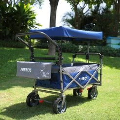 AREBOS Premium Steekwagen Met Dak Opvouwbare Tuinkar Handkar Bolderkar Blauw / Grijs -Campingwinkel 1200x1200 1083