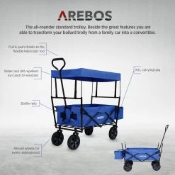 AREBOS Handwagen Vouwbare Dak Handwagen Vouwbare Trolley Uitrustingswagen Blauw 19 AREBOS Handwagen Vouwbare Dak Handwagen Vouwbare Trolley Uitrustingswagen Blauw -Campingwinkel 1200x1200 1102