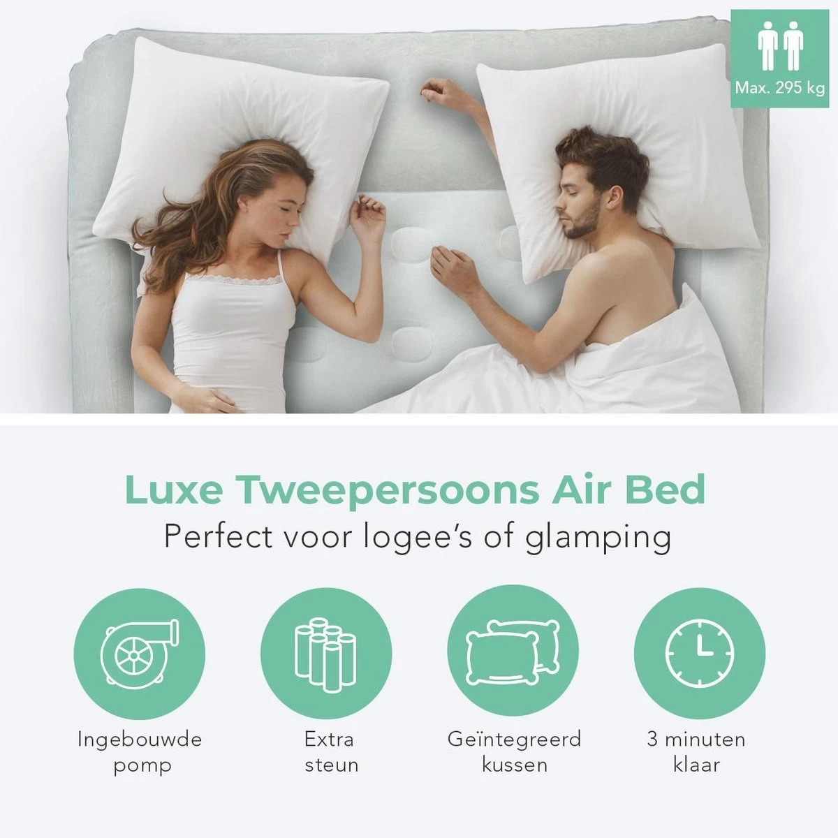 LifeGoods Luchtbed - 2 Persoons - Met Ingebouwde Pomp - Incl. Draagtas En Reparatiekit 2 LifeGoods Luchtbed - 2 Persoons - Met Ingebouwde Pomp - Incl. Draagtas En Reparatiekit - Afbeelding 2