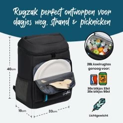 Sunflake Koelrugzak - Lunchtas - Koeltas Backpack Voor Dames & Heren - Zwart -Campingwinkel 1200x1200 1277