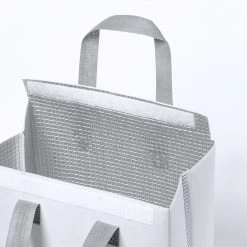 Merkloos Koeltas - Lunchtas - Koeltasje Lunch - Koelelementen - Isolatie - Volwassenen - Dames - Heren - Klittenbandsluiting - 23 X 29 Cm - Kunststof - Aluminium - Wit -Campingwinkel 1200x1200 1283