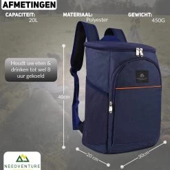Needventure Koeltas - Lunchtas - Koelrugtas - Picknicktas - 20 Liter - Flessenhouder - Bieropener - Blauw 13 Needventure Koeltas - Lunchtas - Koelrugtas - Picknicktas - 20 Liter - Flessenhouder - Bieropener - Blauw -Campingwinkel 1200x1200 1307