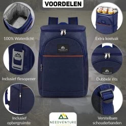 Needventure Koeltas - Lunchtas - Koelrugtas - Picknicktas - 20 Liter - Flessenhouder - Bieropener - Blauw 14 Needventure Koeltas - Lunchtas - Koelrugtas - Picknicktas - 20 Liter - Flessenhouder - Bieropener - Blauw -Campingwinkel 1200x1200 1308