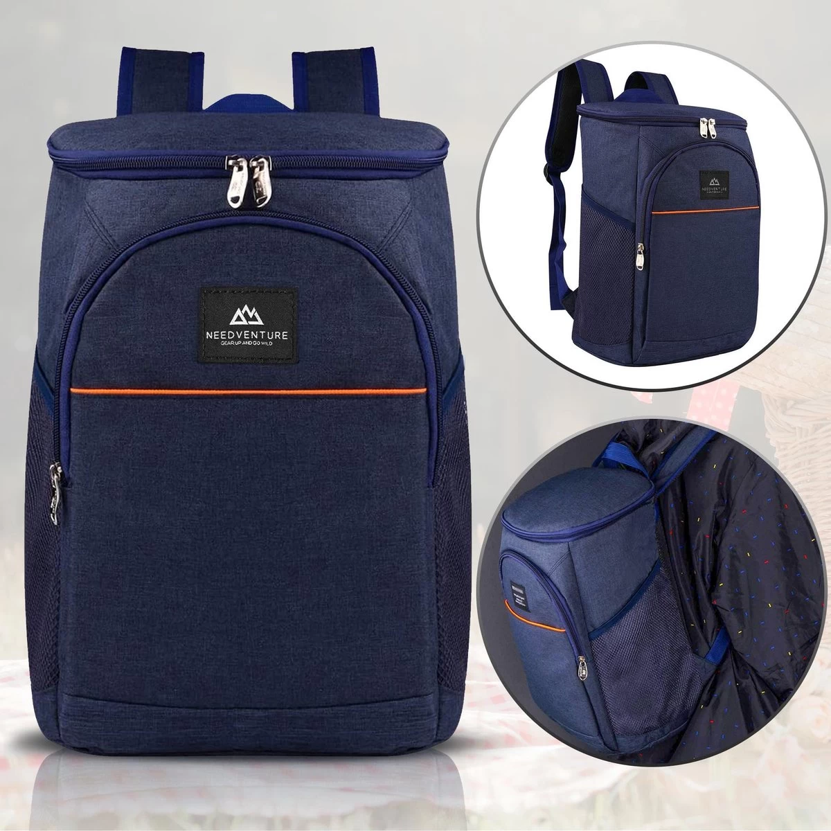Needventure Koeltas - Lunchtas - Koelrugtas - Picknicktas - 20 Liter - Flessenhouder - Bieropener - Blauw 6 Needventure Koeltas - Lunchtas - Koelrugtas - Picknicktas - 20 Liter - Flessenhouder - Bieropener - Blauw - Afbeelding 6