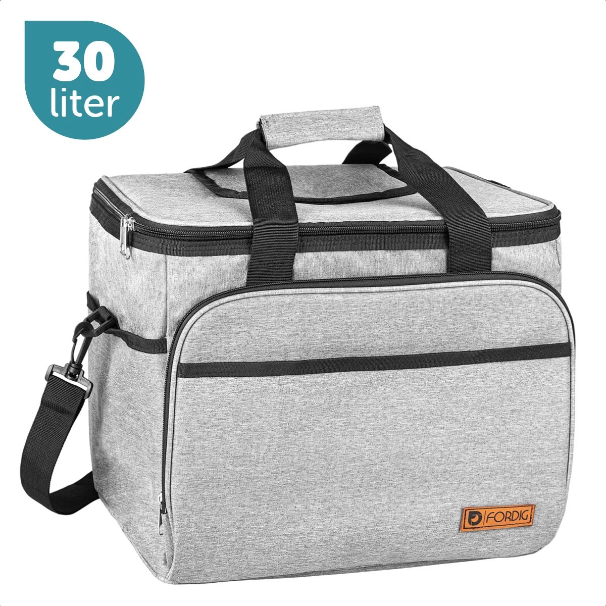 ForDig Koeltas XL Grijs (30 Liter) - Gemaakt Van 600D Polyester Met PEVA-Voering - Ruimte Voor 40 Blikjes Of 20 Halve Liter Flessen - Opvouwbaar Koel Tas Met Easy-Acces Flap - Ruimte Voor Bestek - Picknick Cool Bag - Coolerbag - Grote Cooler 1 ForDig Koeltas XL Grijs (30 Liter) - Gemaakt Van 600D Polyester Met PEVA-Voering - Ruimte Voor 40 Blikjes Of 20 Halve Liter Flessen - Opvouwbaar Koel Tas Met Easy-Acces Flap - Ruimte Voor Bestek - Picknick Cool Bag - Coolerbag - Grote Cooler