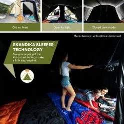 Skandika Montana 8 Sleeper Tent – Tunneltent – 8 Persoons Familietent - Campingtent – Sleeper Technology (2 Tot 4 Extra Donkere Slaapcabines) – Ingenaaide Tentvloer - Muggengaas – 700 X 310 X 200 Cm (LxBxH) – 5000mm Waterkolom – Kamperen – Blauw/wit 11 Skandika Montana 8 Sleeper Tent – Tunneltent – 8 Persoons Familietent - Campingtent – Sleeper Technology (2 Tot 4 Extra Donkere Slaapcabines) – Ingenaaide Tentvloer - Muggengaas – 700 X 310 X 200 Cm (LxBxH) – 5000mm Waterkolom – Kamperen – Blauw/wit -Campingwinkel 1200x1200 176