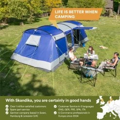 Skandika Montana 8 Tent – Tunneltenten – 8 Persoons Tent – Campingtent – 200 Cm Stahoogte – 2-4 Slaapcabines - Muggengaas – Familietent – 4 Ingangen – 700 X 310 X 200 Cm (L X B X H) - 5000 Mm Waterkolom – Outdoor, Camping – Kamperen – Blauw 12 Skandika Montana 8 Tent – Tunneltenten – 8 Persoons Tent – Campingtent – 200 Cm Stahoogte – 2-4 Slaapcabines - Muggengaas – Familietent – 4 Ingangen – 700 X 310 X 200 Cm (L X B X H) - 5000 Mm Waterkolom – Outdoor, Camping – Kamperen – Blauw -Campingwinkel 1200x1200 182