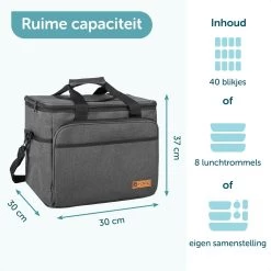 ForDig Koeltas XL Zwart (30 Liter) - Gemaakt Van 600D Polyester Met PEVA-Voering - Ruimte Voor 40 Blikjes Of 20 Halve Liter Flessen - Opvouwbaar Koel Tas Met Easy-Acces Flap - Ruimte Voor Bestek - Picknick Cool Bag - Coolerbag - Grote Cooler -Campingwinkel 1200x1200 1861
