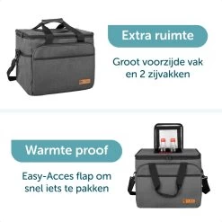 ForDig Koeltas XL Zwart (30 Liter) - Gemaakt Van 600D Polyester Met PEVA-Voering - Ruimte Voor 40 Blikjes Of 20 Halve Liter Flessen - Opvouwbaar Koel Tas Met Easy-Acces Flap - Ruimte Voor Bestek - Picknick Cool Bag - Coolerbag - Grote Cooler -Campingwinkel 1200x1200 1863