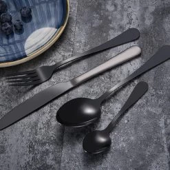 SMILON Bestekset In Koffer Zwart - 16 Delig Messen Vorken Lepels Voor 4 Personen - Camping - Ideaal Voor Reizen, Kamperen, Thuis -Campingwinkel 1200x1200 1878