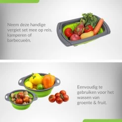 Buxibo - 3-Delige Keuken Vergiet Set Inklapbaar Groen/Grijs -Campingwinkel 1200x1200 1899