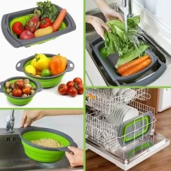 Buxibo - 3-Delige Keuken Vergiet Set Inklapbaar Groen/Grijs -Campingwinkel 1200x1200 1906