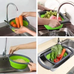 Buxibo - 3-Delige Keuken Vergiet Set Inklapbaar Groen/Grijs -Campingwinkel 1200x1200 1907