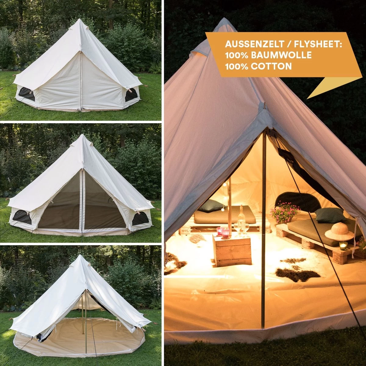 Skandika Tipii 400 Canvas Tent – Tipi-tenten – 8 Persoons Familietent - Campingtent – Muggengaas – 250 Cm Stahoogte – 400 Cm Diameter – 4000 Mm Waterkolom – Indische Tent, Partytent, Festivaltent – Outdoor, Camping, Tuin – Kamperen – Wit 7 Skandika Tipii 400 Canvas Tent – Tipi-tenten – 8 Persoons Familietent - Campingtent – Muggengaas – 250 Cm Stahoogte – 400 Cm Diameter – 4000 Mm Waterkolom – Indische Tent, Partytent, Festivaltent – Outdoor, Camping, Tuin – Kamperen – Wit - Afbeelding 7