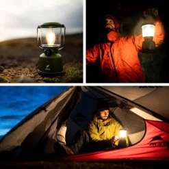 Favour L0818 Retro Camping Lamp Oplaadbaar LED, 320 Lumen, IP64 Waterdicht, Draagbare Kampeerlamp, Tentlamp, Acculamp, Traploos Dimbare Lamp Incl. Kaarslicht-modus, Groen -Campingwinkel 1200x1200 2132