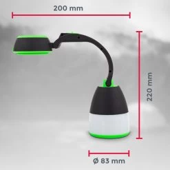 B.K.Licht - LED Kampeerlamp - Zaklamp - 3 In 1 Zaklantaarn Voor Kinderen - Tafellamp - Tentlamp - Opvouwbaar - Zwart Groen - 140 Lumen - IP20 -Campingwinkel 1200x1200 2182